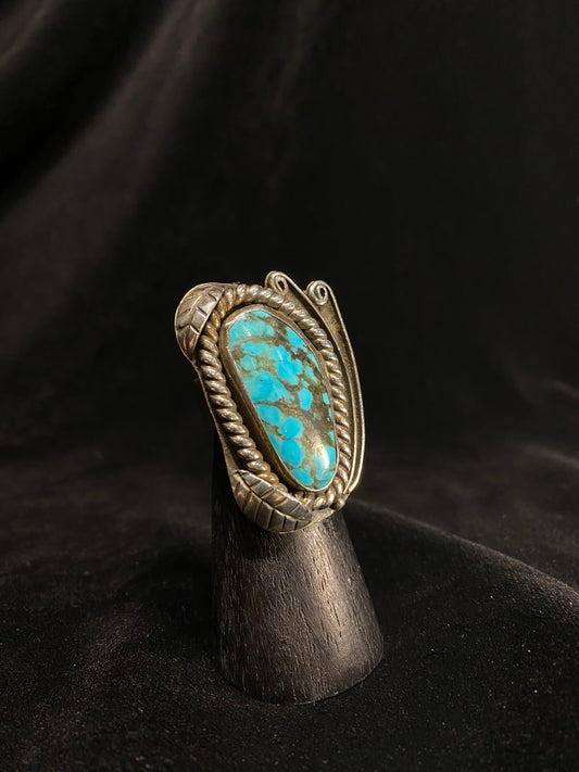 Vintage Sterling Silver Large Turquoise Statement Ring