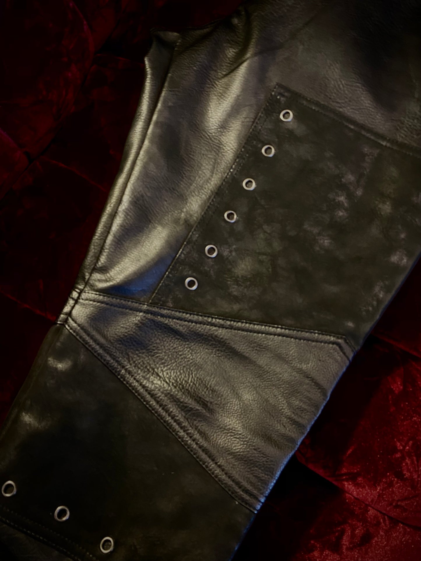 Darker Wavs Patchwork Leather Pants