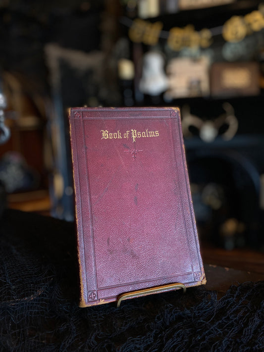 Antique Leather Bound Hardcover Book Of Psalms