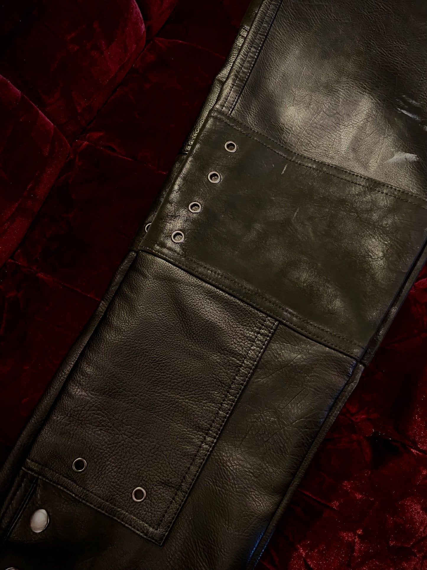 Darker Wavs Patchwork Leather Pants