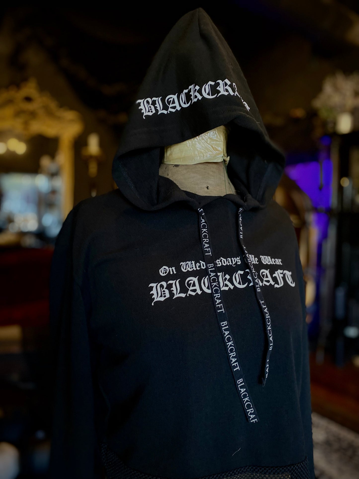 Blackcraft “On Wednesdays We Wear Black” Cropped Pullover Hoodie