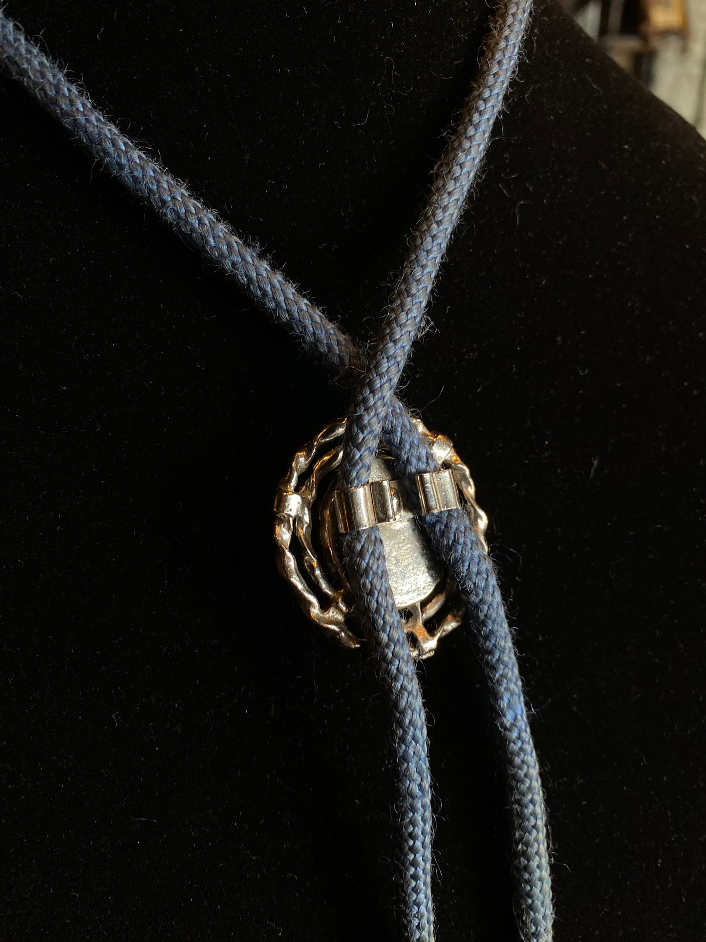 Blue Turquoise and Silver Bolo Tie