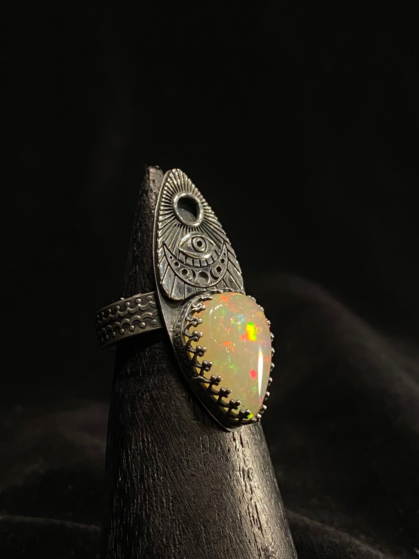 Sterling Silver Planchette Opal Ring