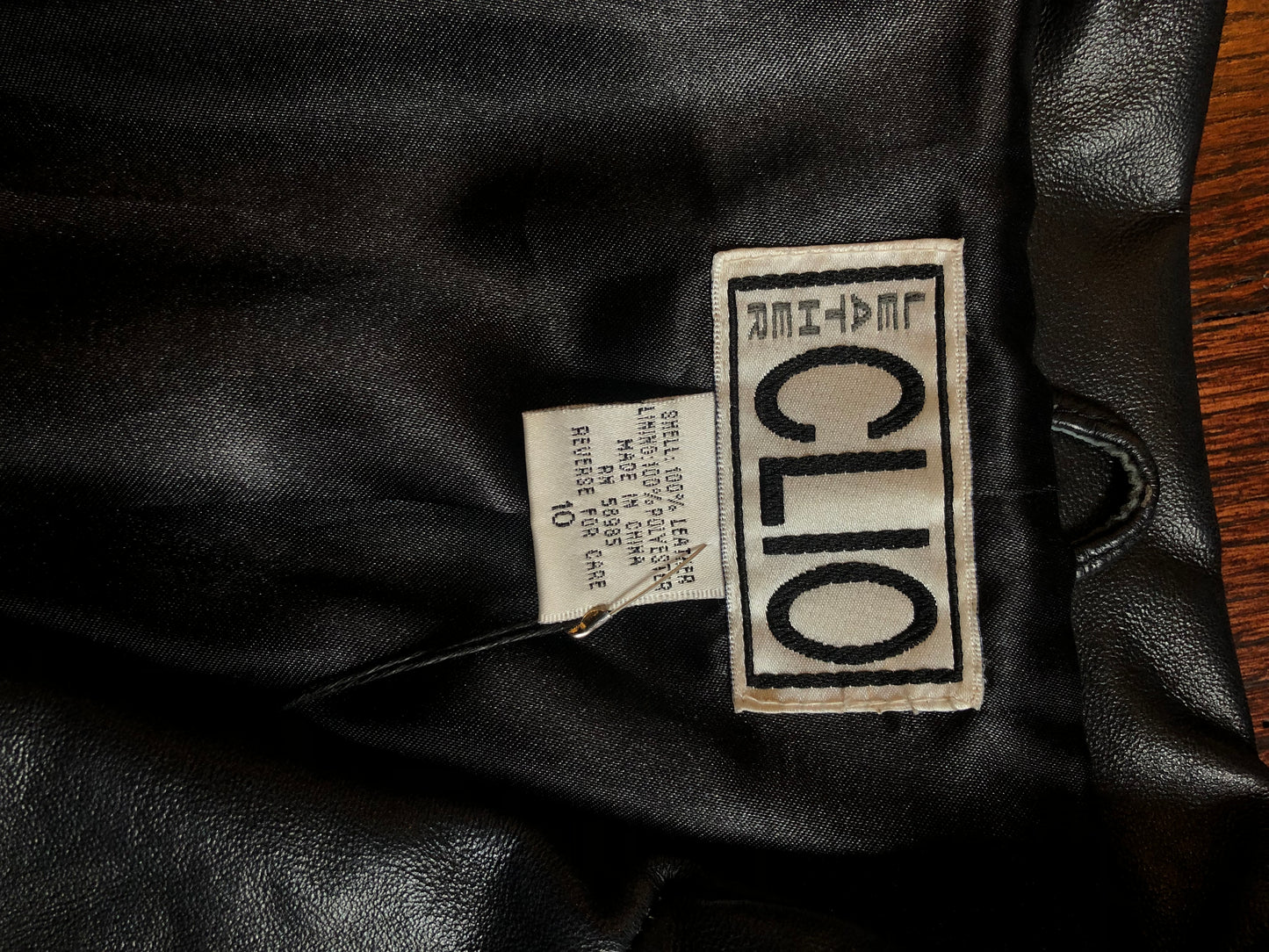 Vintage Clio Black Leather Zipper Pocket Blazer