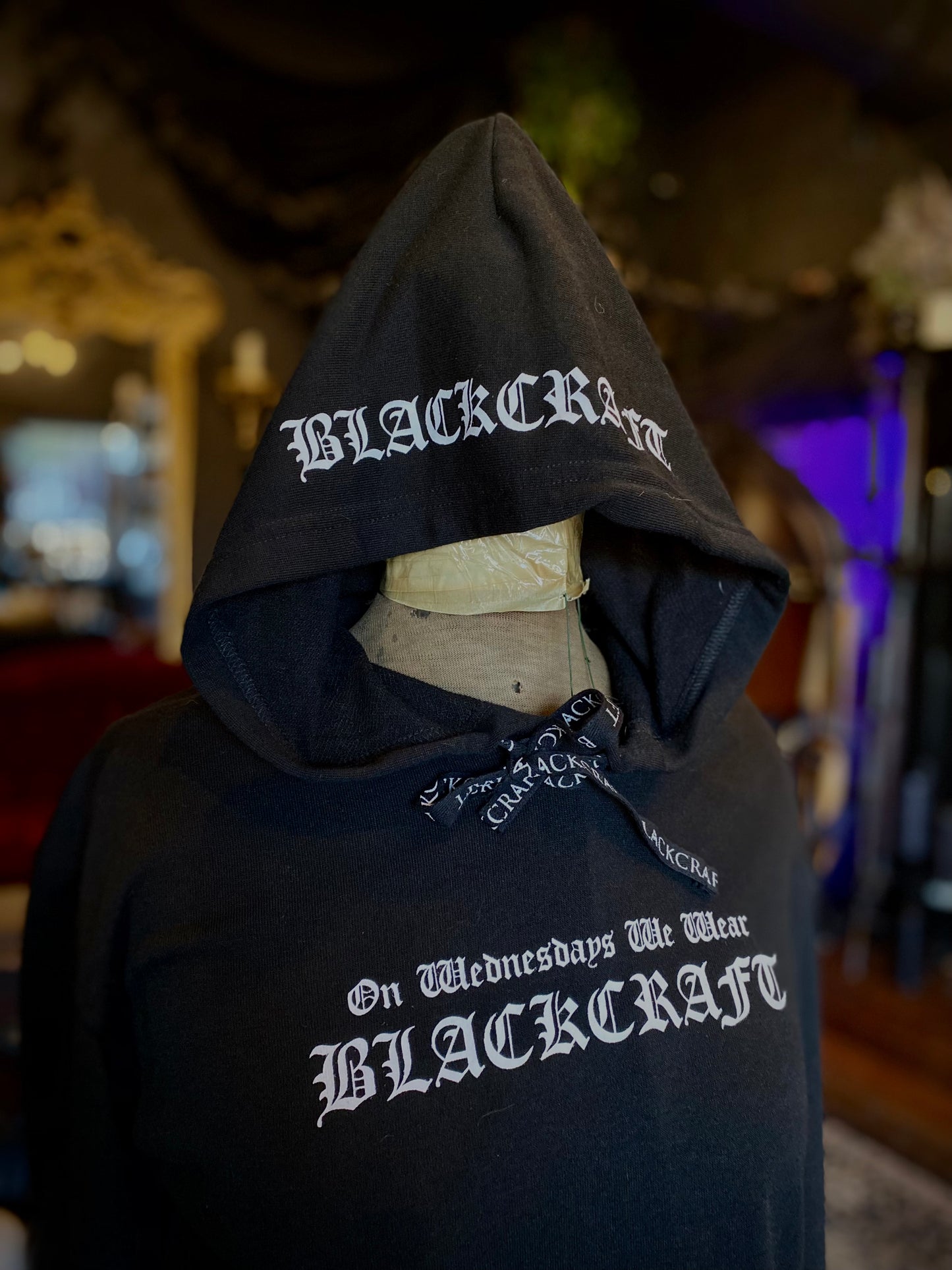 Blackcraft “On Wednesdays We Wear Black” Cropped Pullover Hoodie