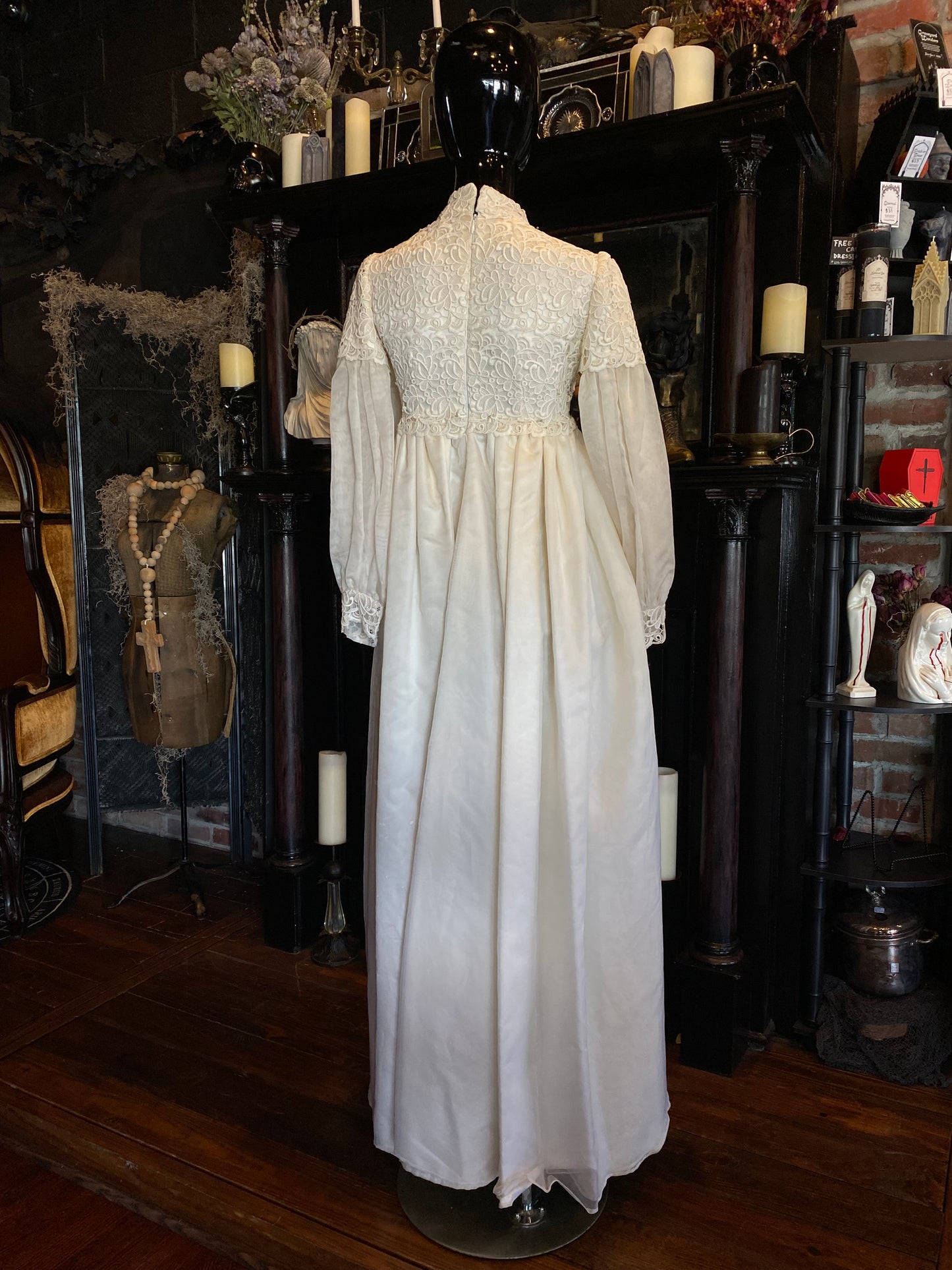 Vintage Lace Bodice Wedding Dress