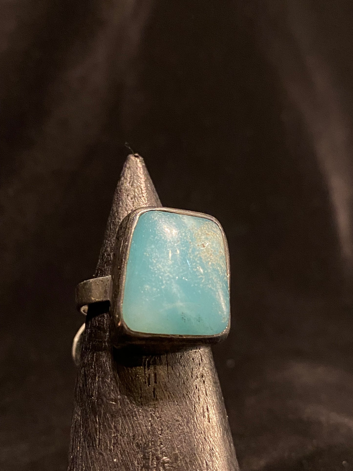 Vintage Sterling Silver Turquoise Square Ring