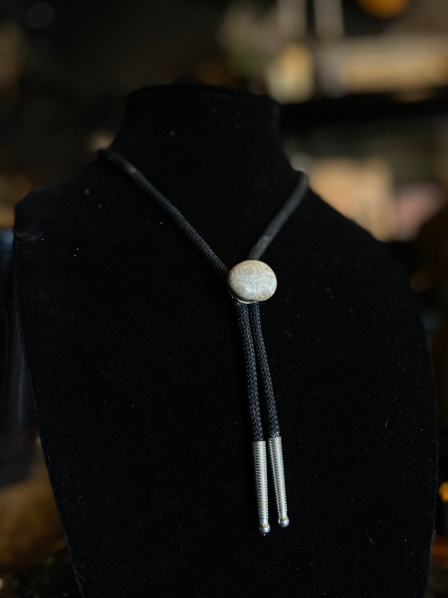 Fossilized Coral Bolo Tie