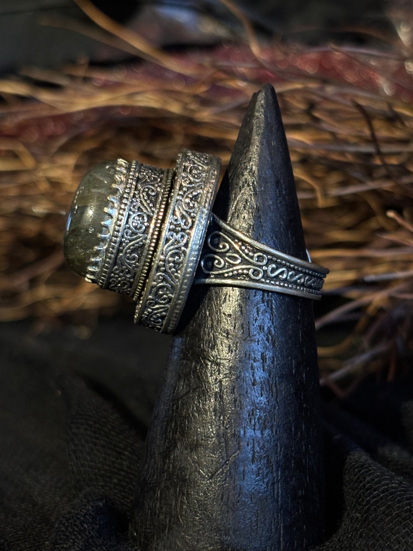 Ornate Sterling Silver Blue Tiger’s Eye Ring