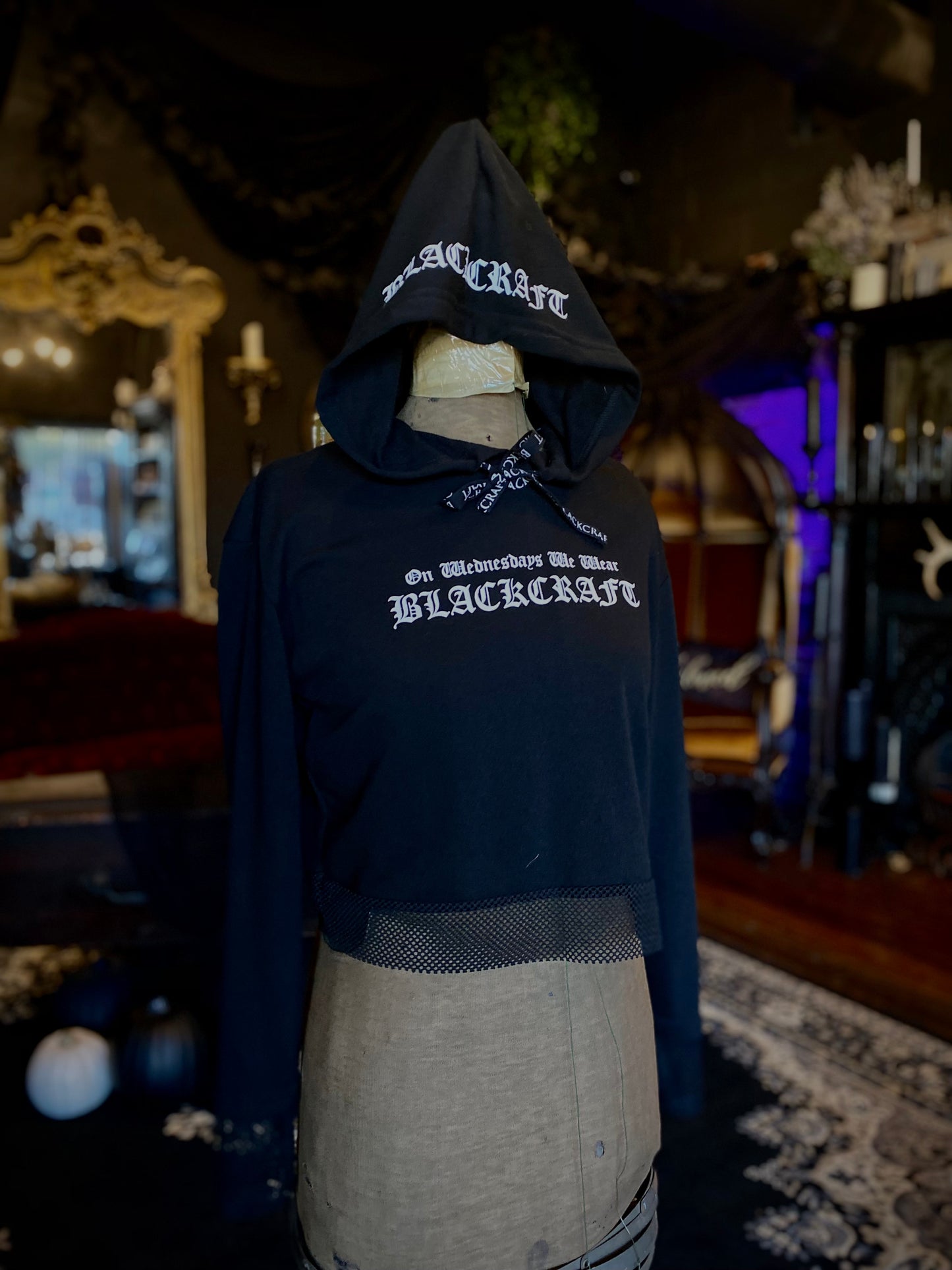 Blackcraft “On Wednesdays We Wear Black” Cropped Pullover Hoodie