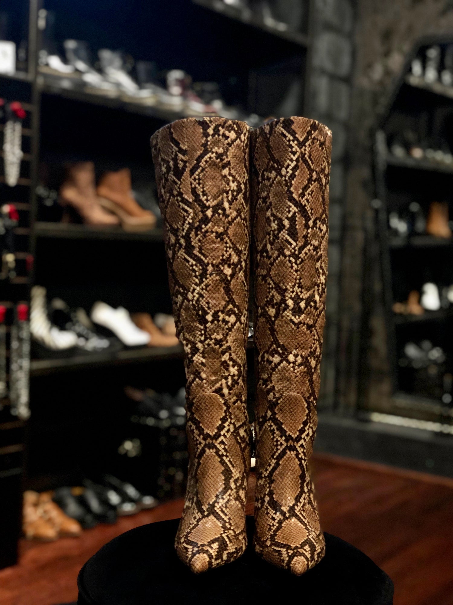 Tall best sale snakeskin boots