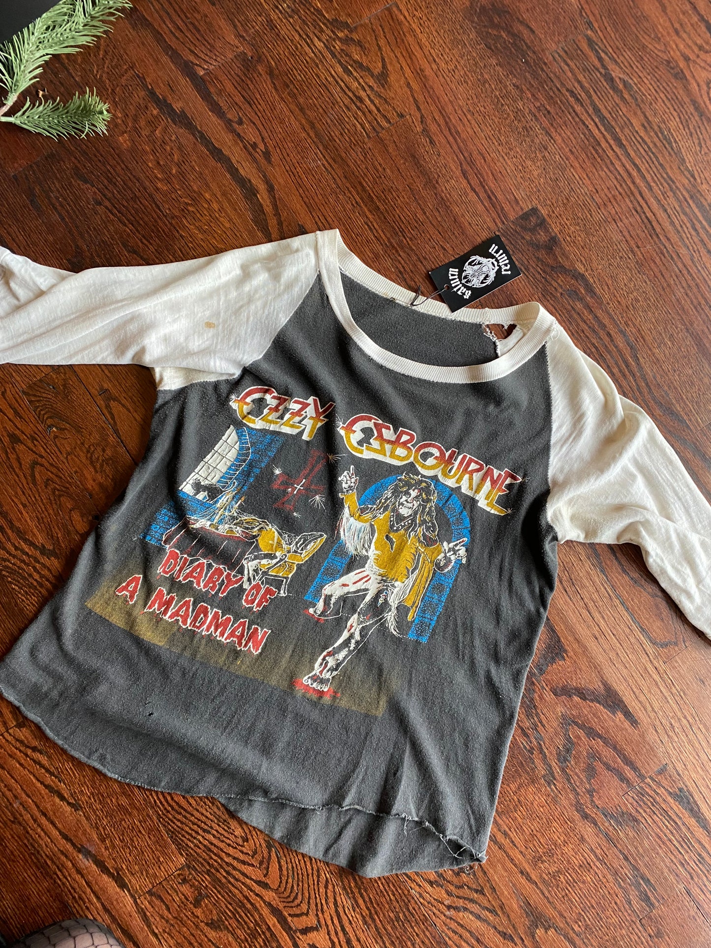 RARE Vintage Bootleg Ozzy Osbourne “Diary of a Mad Man” “Blizzard of Ozz” Baseball 3/4 Sleeve T-Shirt