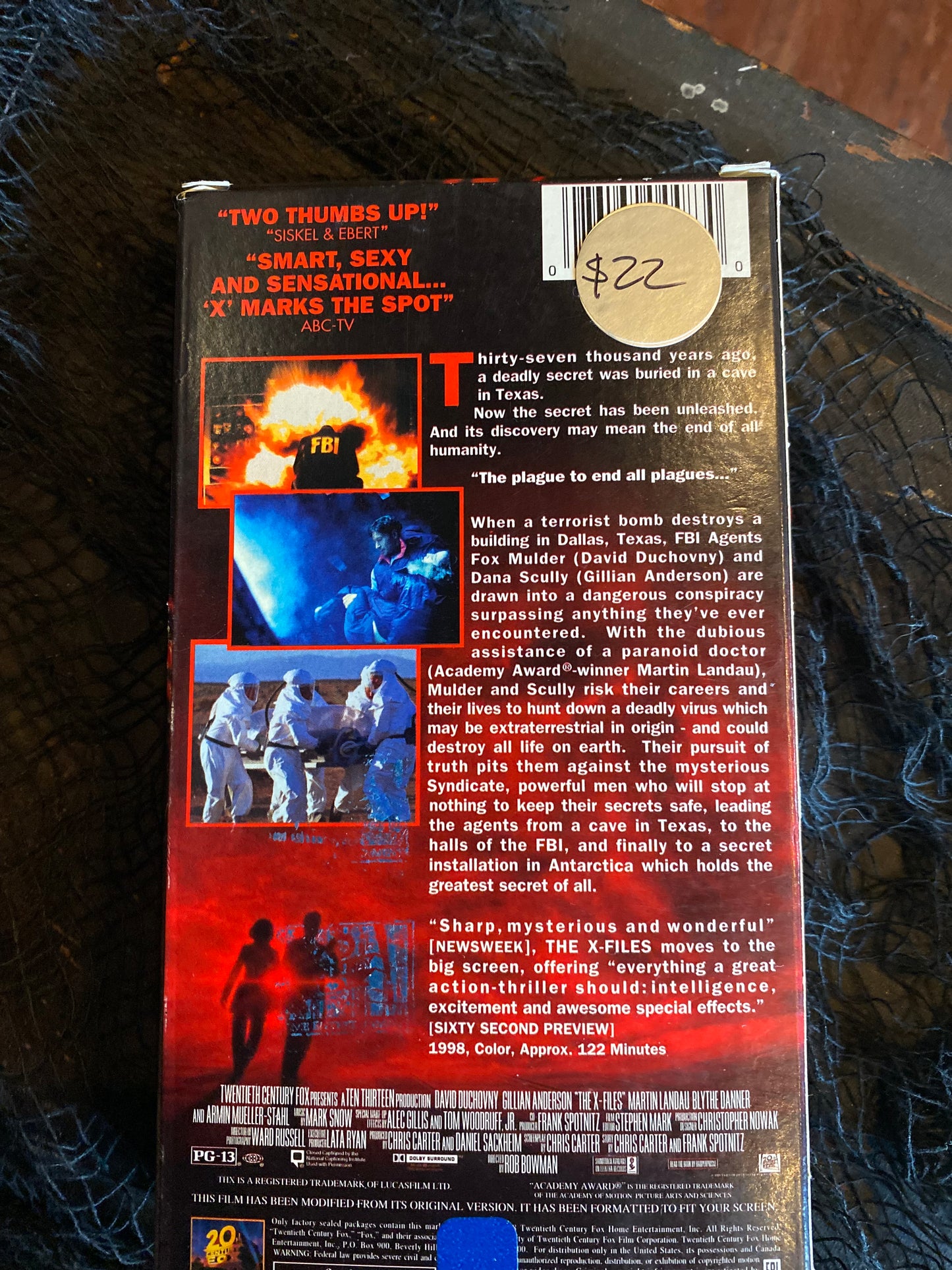 The X-Files 1998 Movie With Collectable Art Card