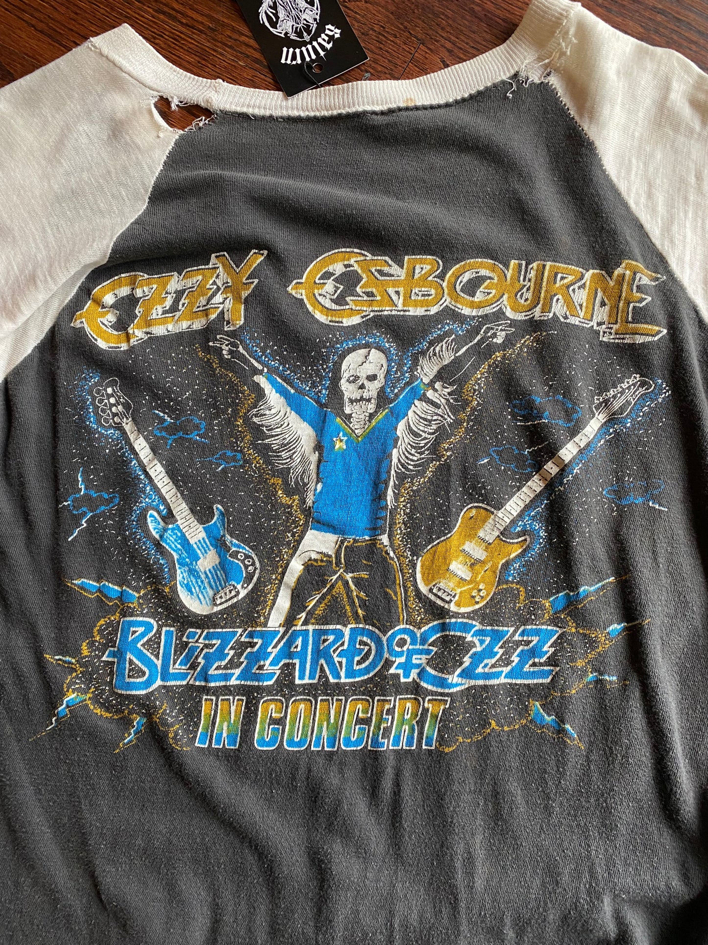 RARE Vintage Bootleg Ozzy Osbourne “Diary of a Mad Man” “Blizzard of Ozz” Baseball 3/4 Sleeve T-Shirt