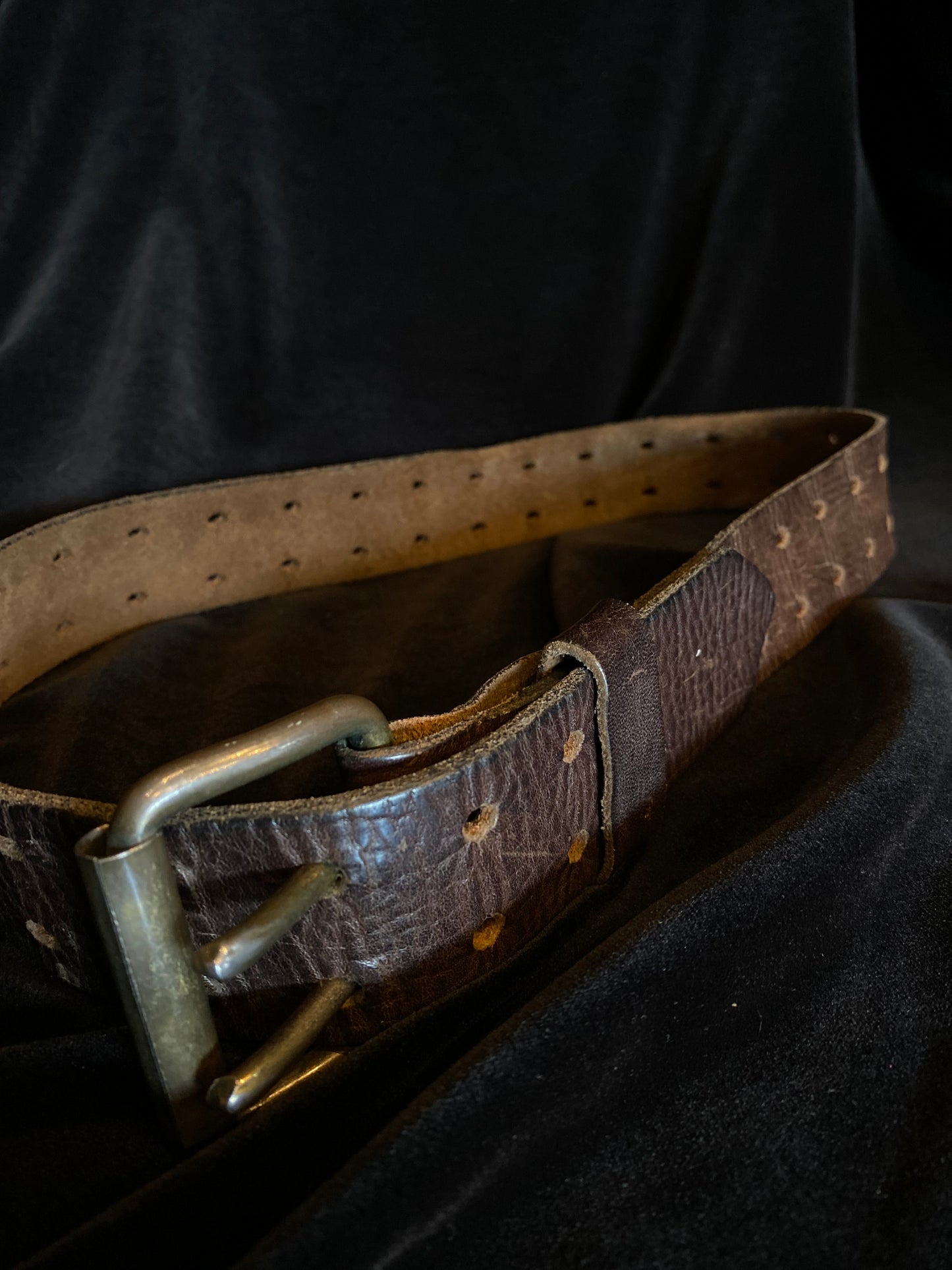 Vintage Brown Leather Belt