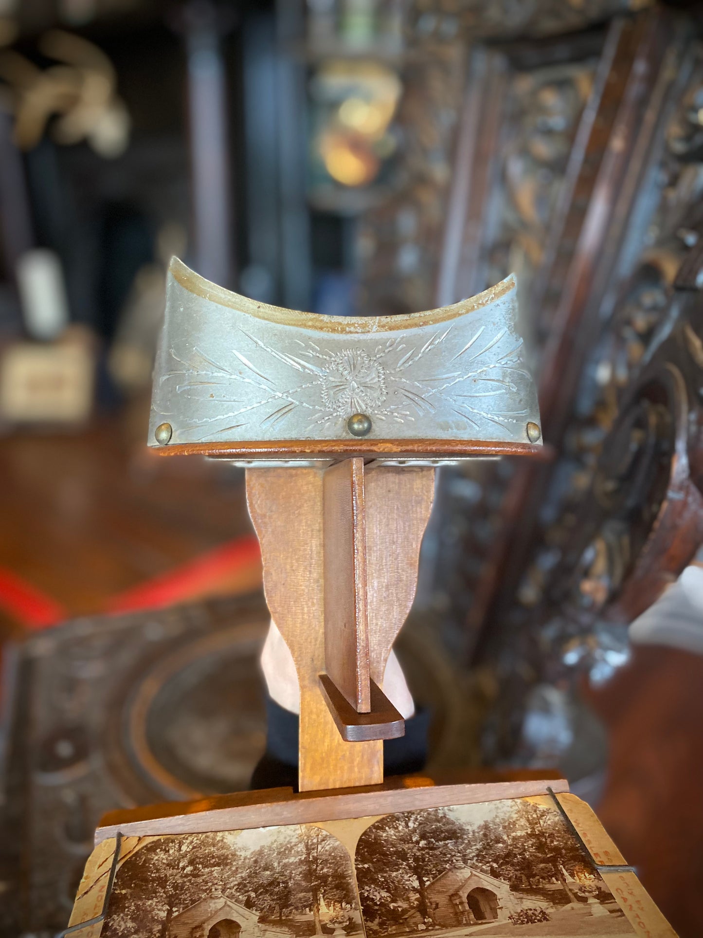 Antique Stereoscope with Set of 3D Photograph Viewing Cards