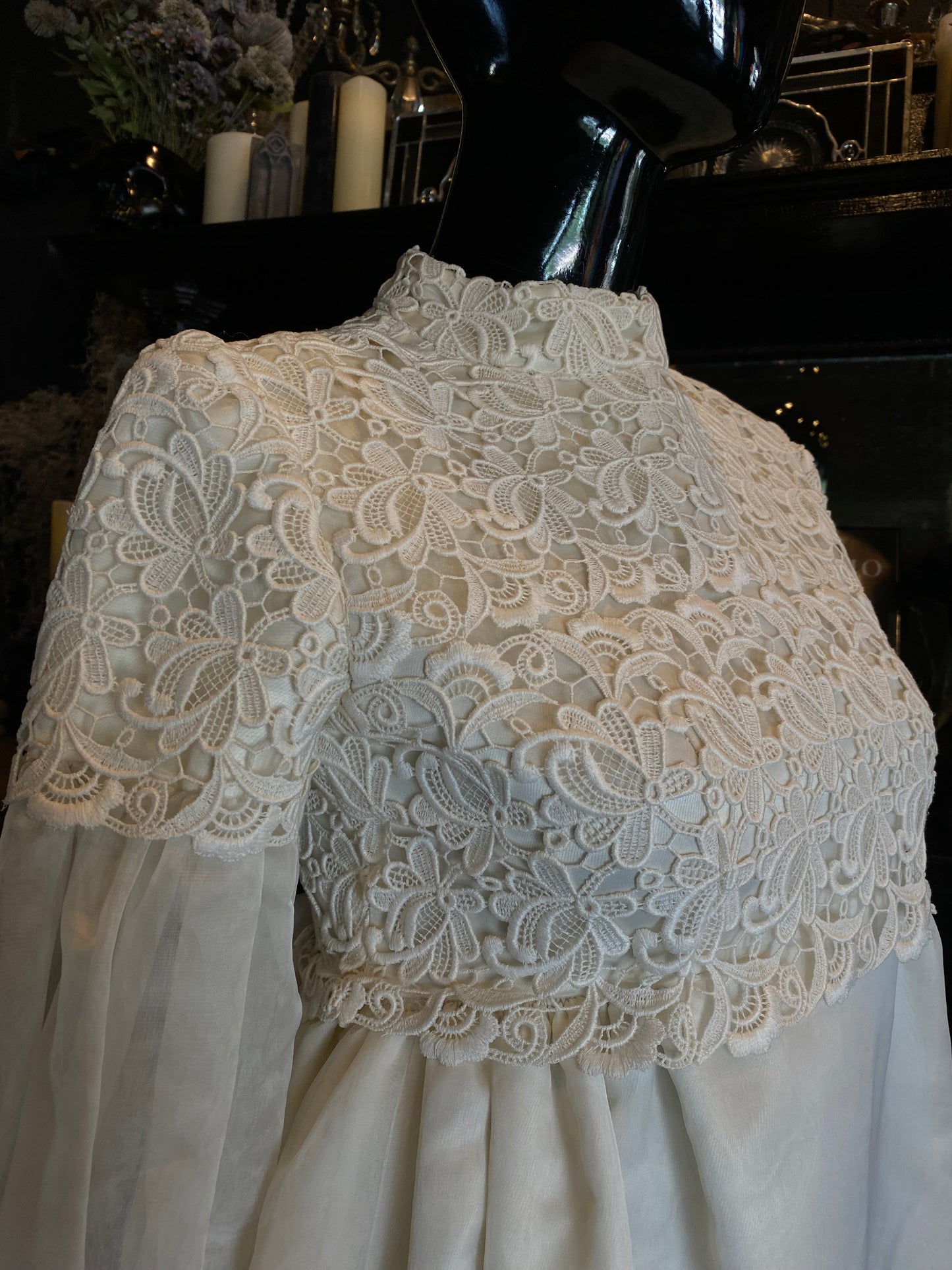 Vintage Lace Bodice Wedding Dress