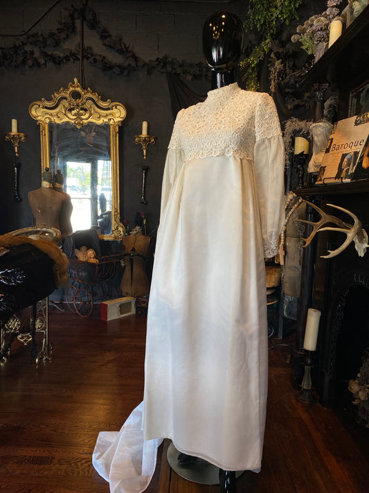 Vintage Lace Bodice Wedding Dress