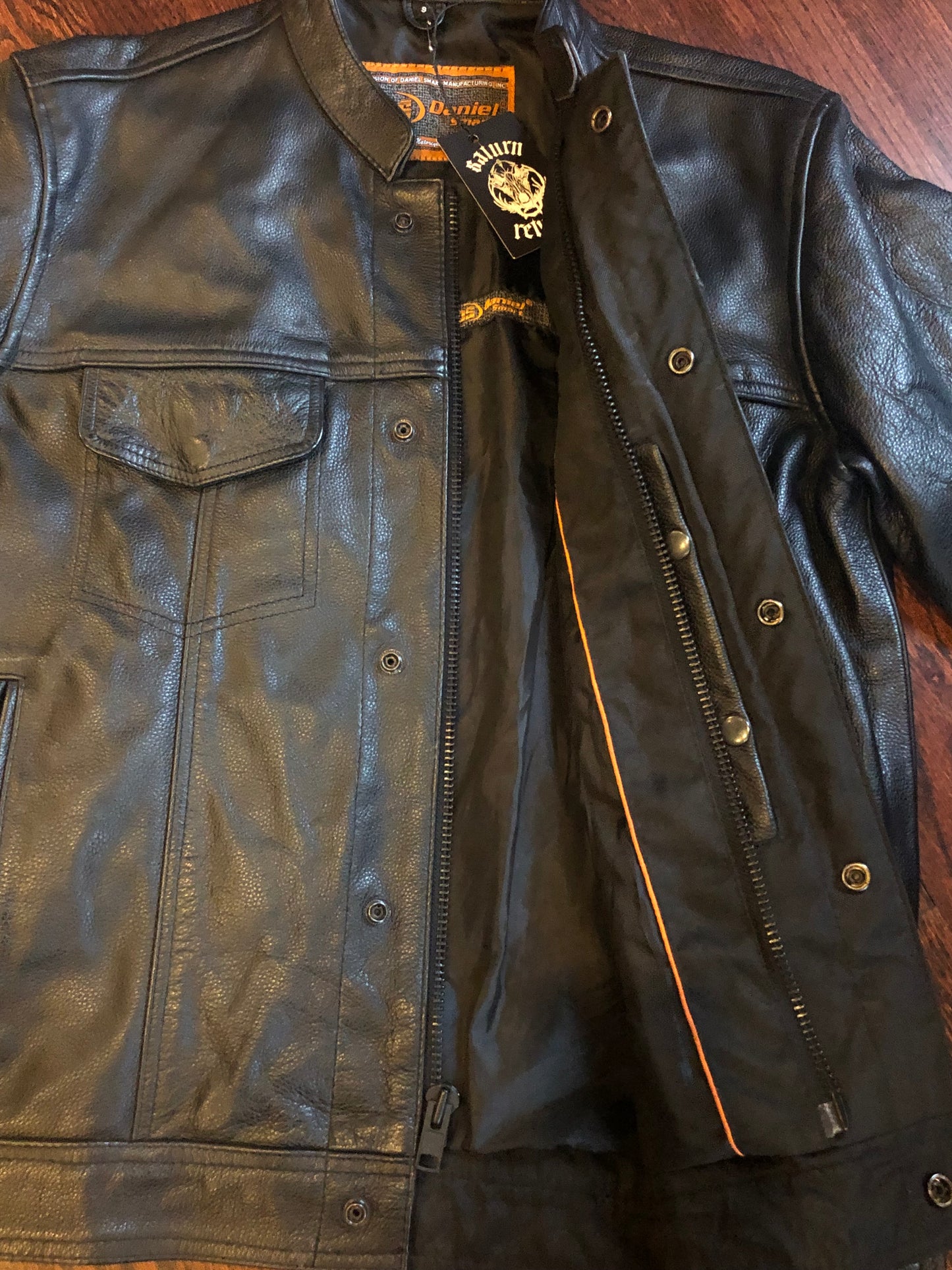 Daniel Smart Cafe Racer Black Leather Motorcycle Jacket