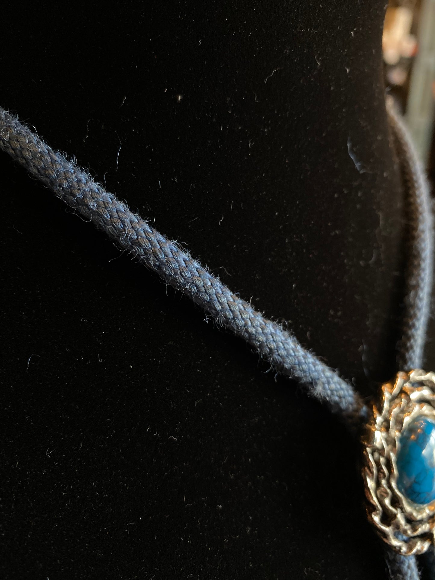 Blue Turquoise and Silver Bolo Tie