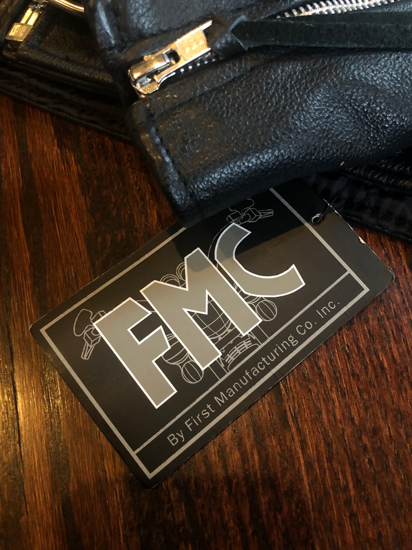 Vintage FMC Classic Black Leather Motorcycle Jacket