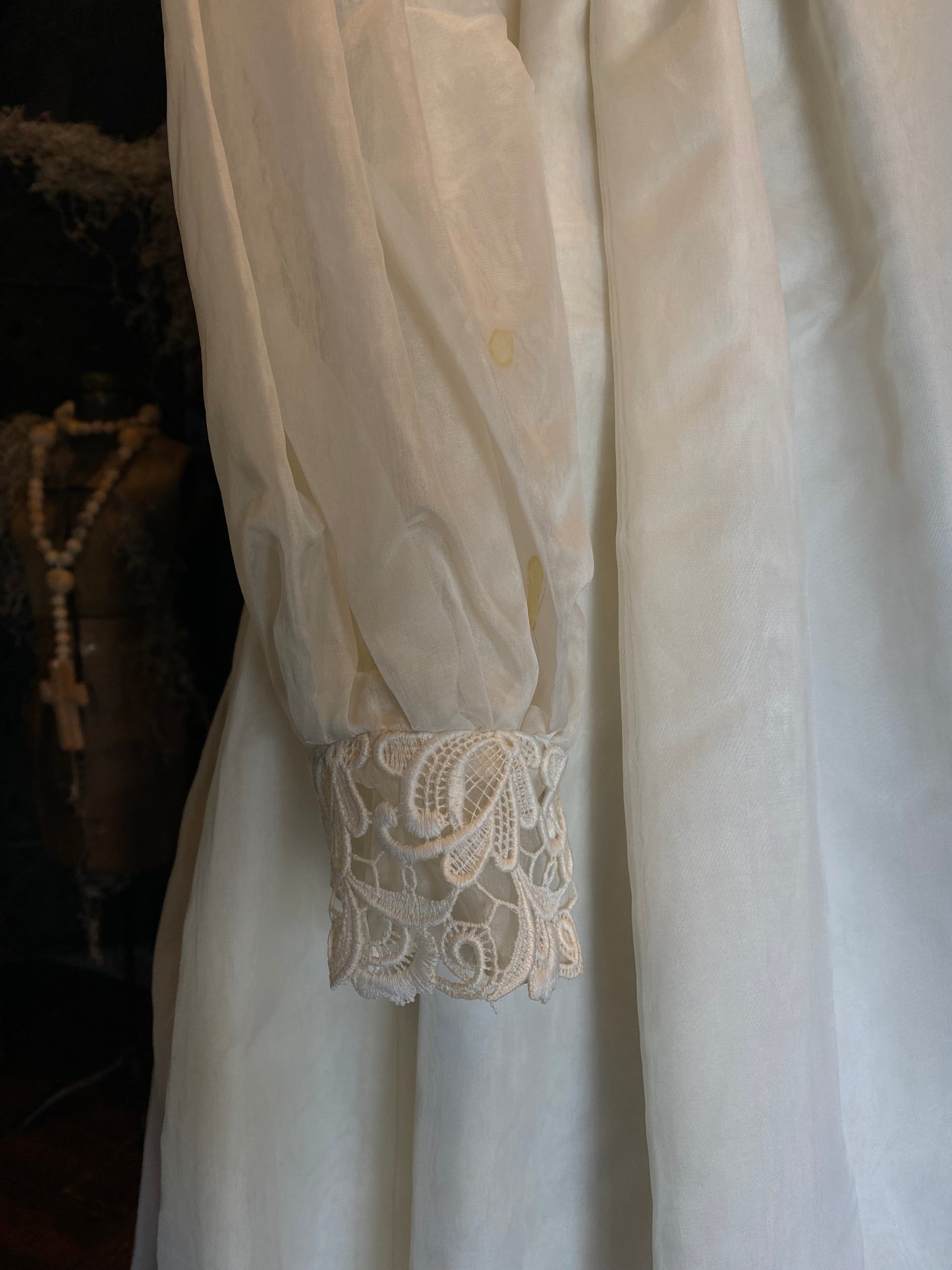 Vintage Lace Bodice Wedding Dress