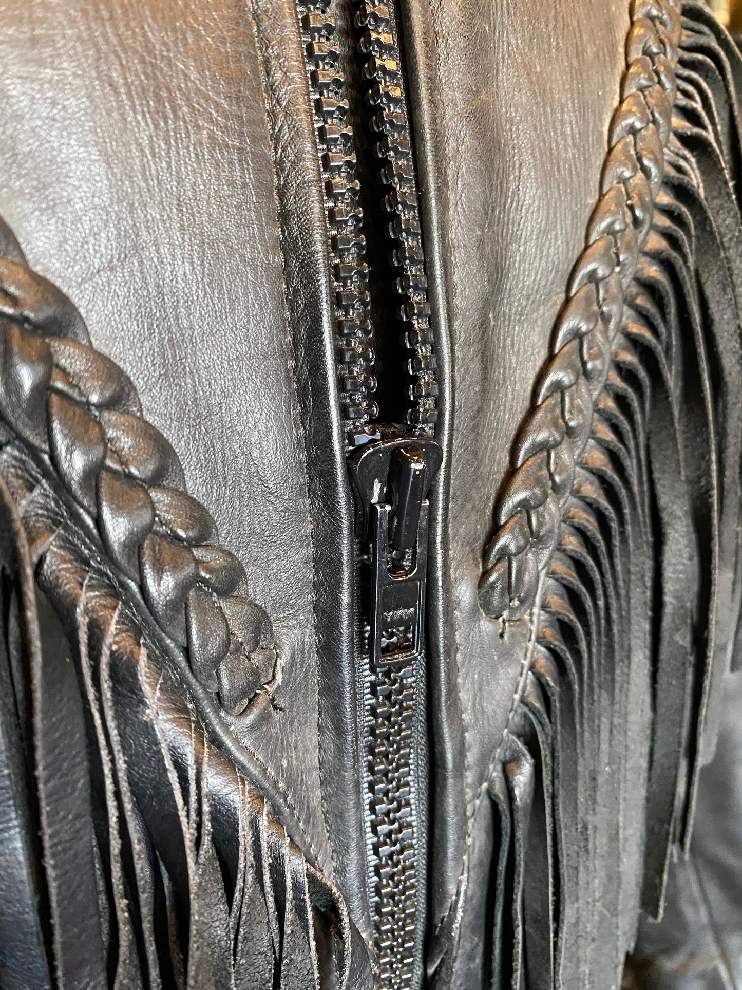 First Genuine Leather Fringe Jacket