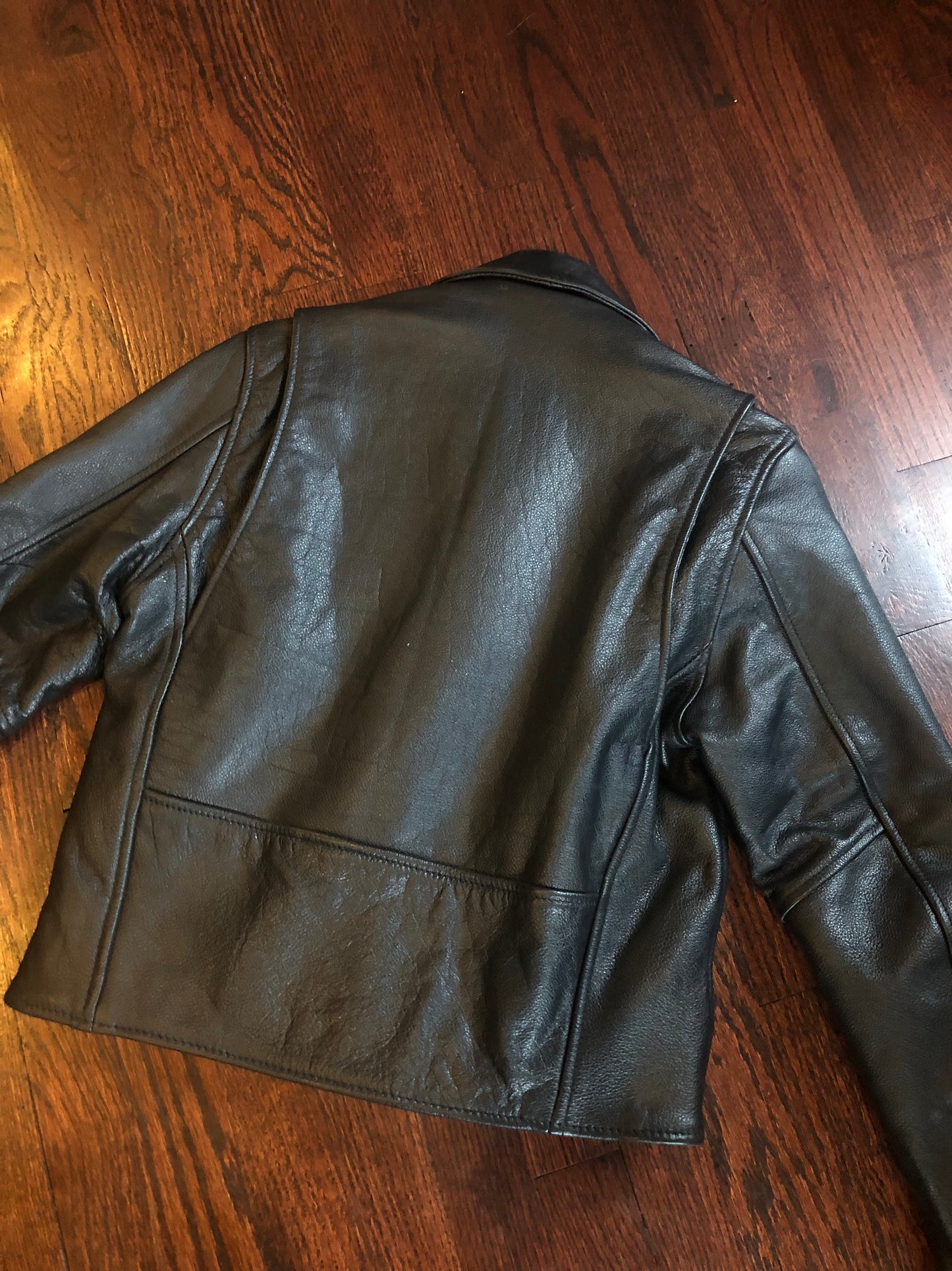 Vintage FMC Classic Black Leather Motorcycle Jacket