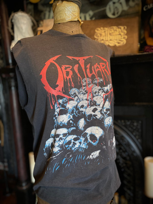 Vintage 1991 Obituary Cut-Off Sleeveless T-Shirt