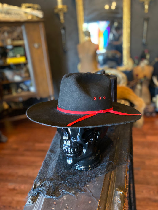 Black And Red Cowboy Hat