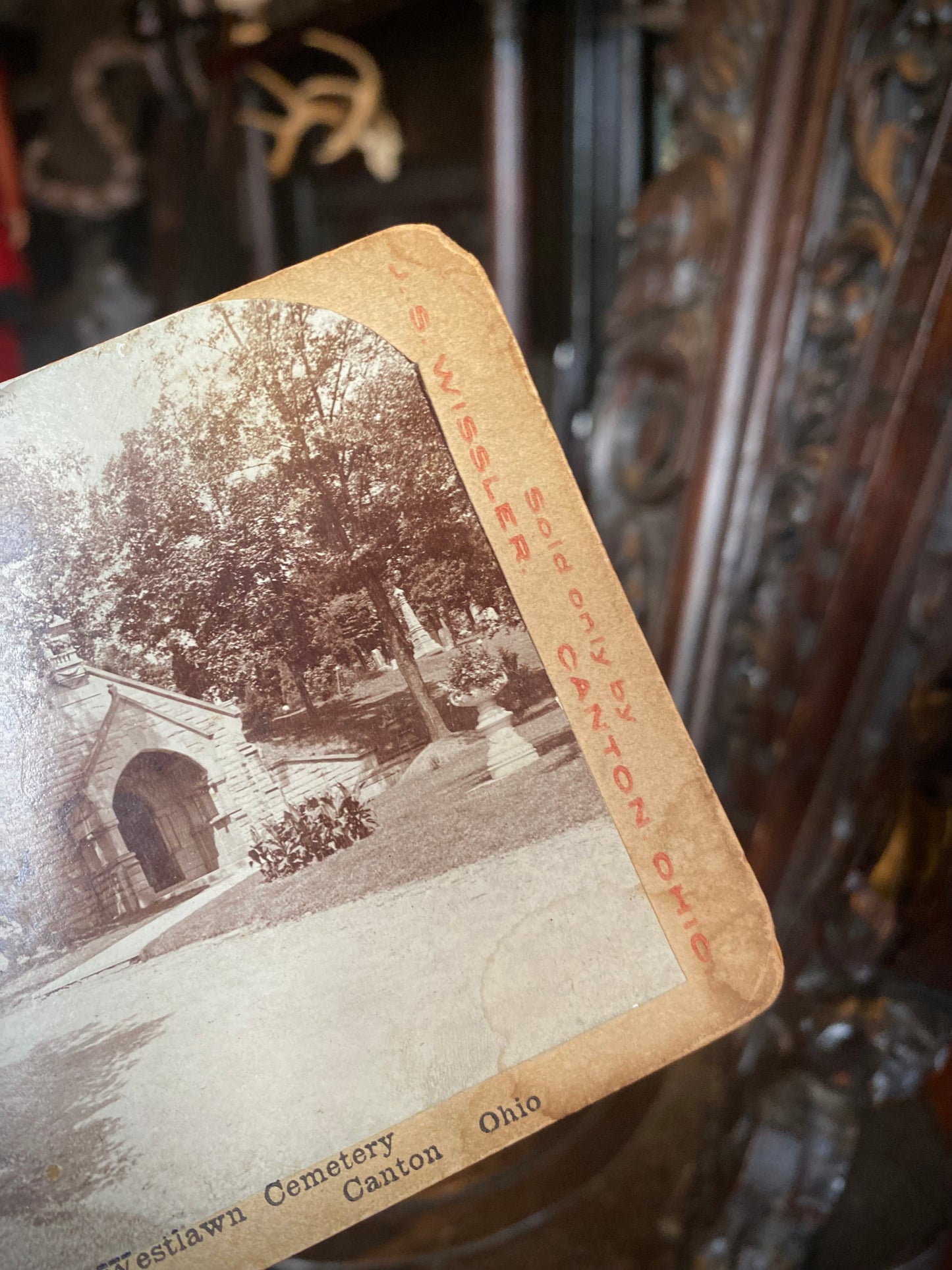 Antique Stereoscope with Set of 3D Photograph Viewing Cards