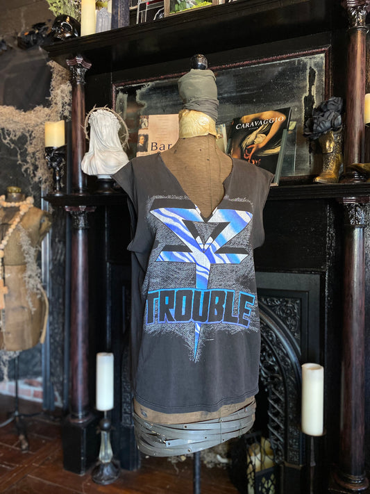Rare Vintage Trouble 1990 Tour Sleeveless T-Shirt