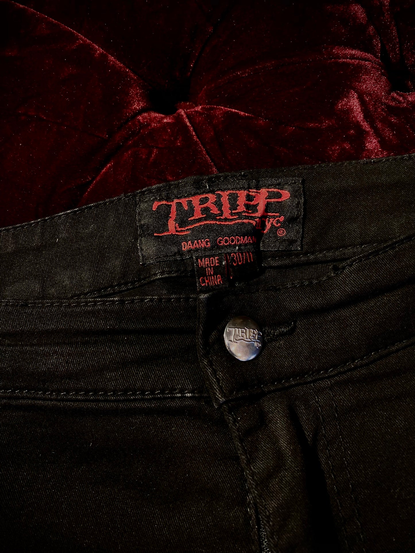 TRIPP NYC Zippered Skinny Black Bondage Pants