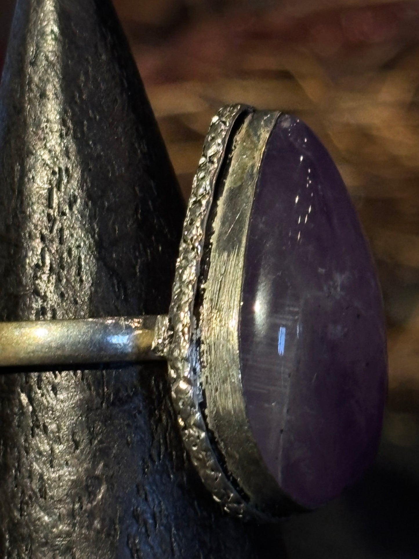 Sterling Silver Teardrop Amethyst Ring