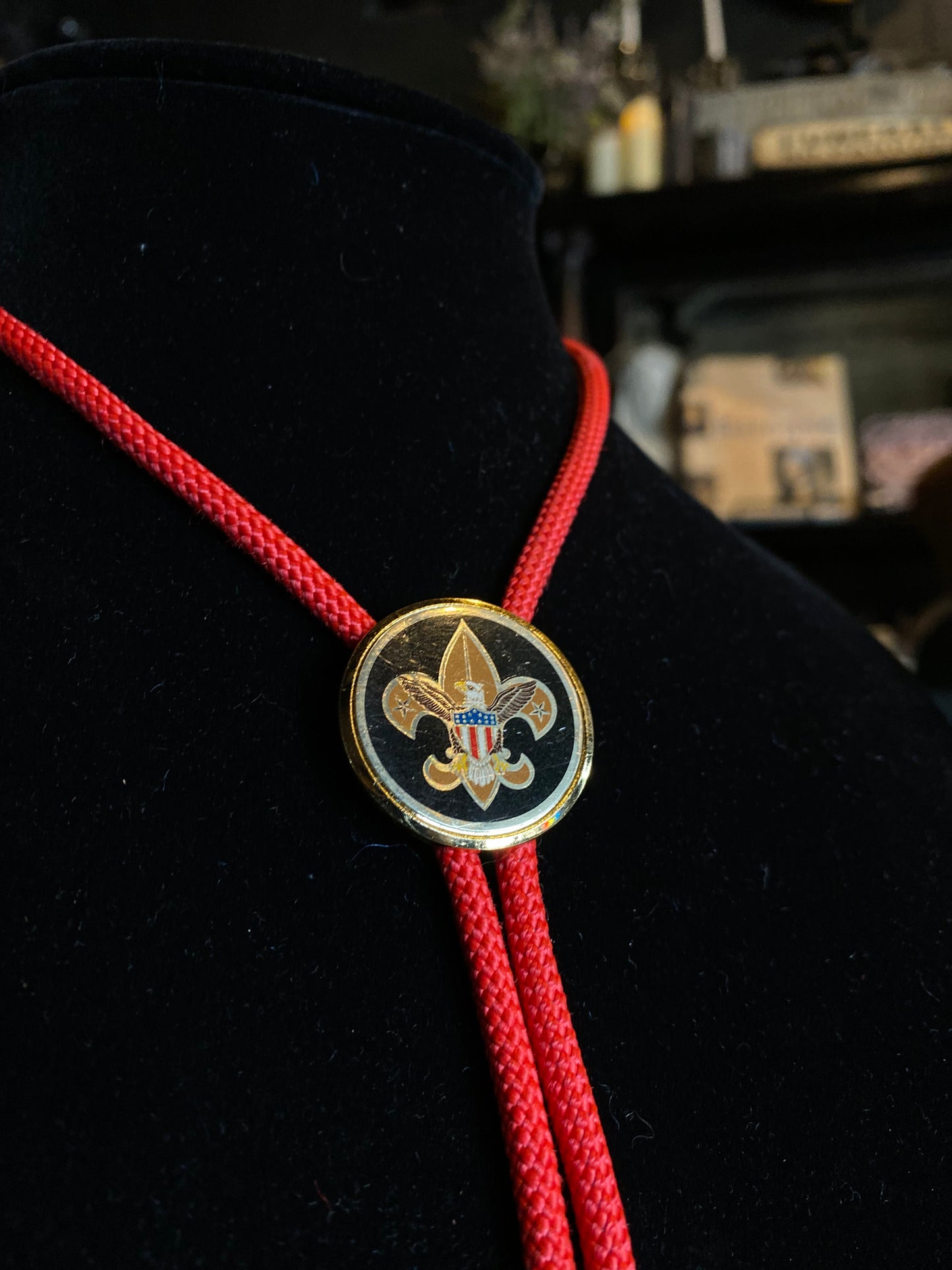 Boy Scouts of America Crest Red Bolo Tie