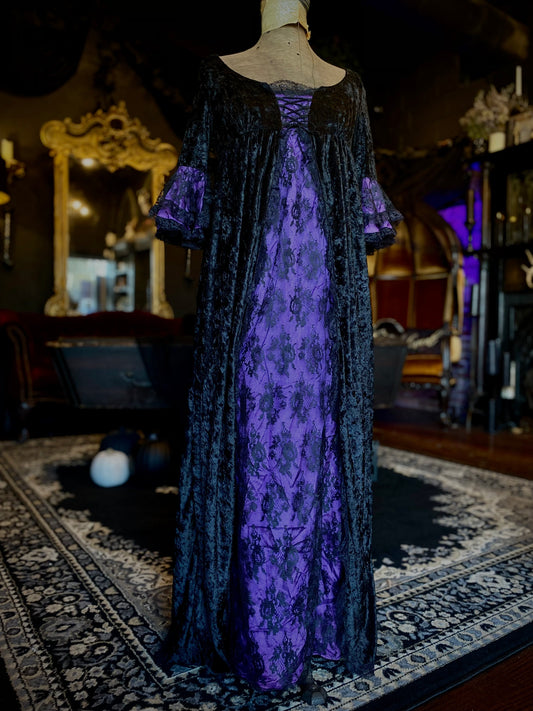 Eternal NYC Purple and Black Lacy Velvet Medieval Gown