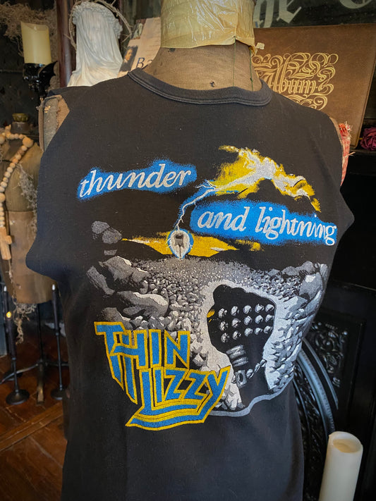 Vintage Thin Lizzy “Thunder and Lightning” 1983 Tour Sleeveless T-Shirt