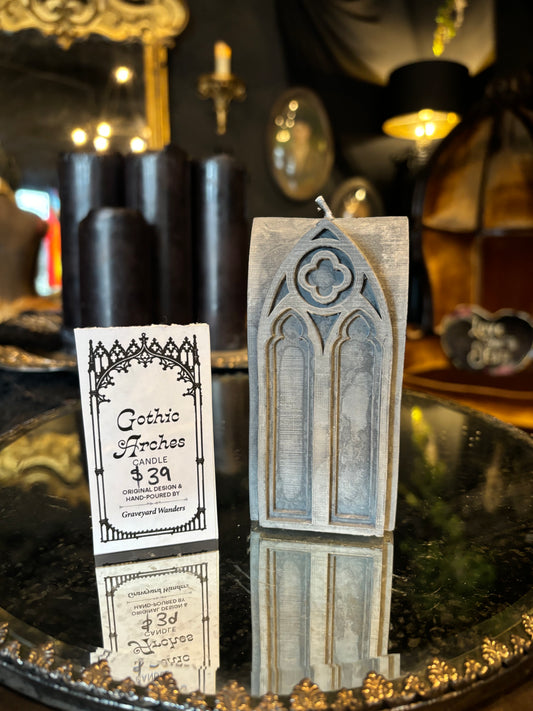 Graveyard Wanders Gothic Arches Candle