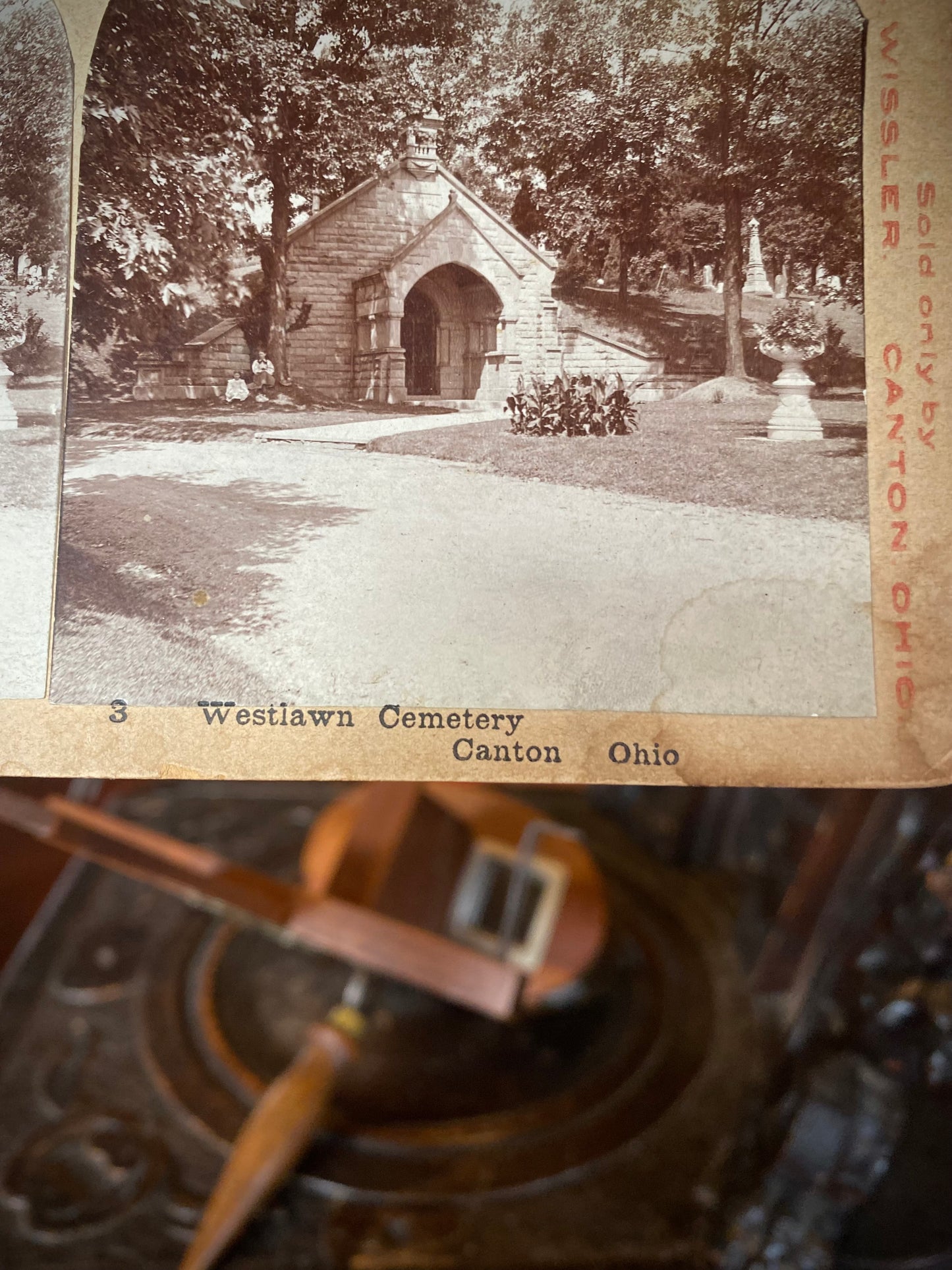 Antique Stereoscope with Set of 3D Photograph Viewing Cards