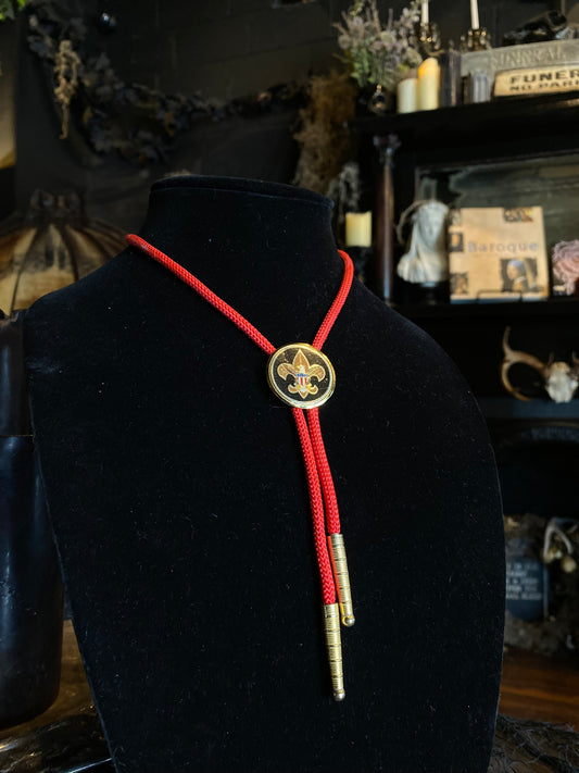Boy Scouts of America Crest Red Bolo Tie