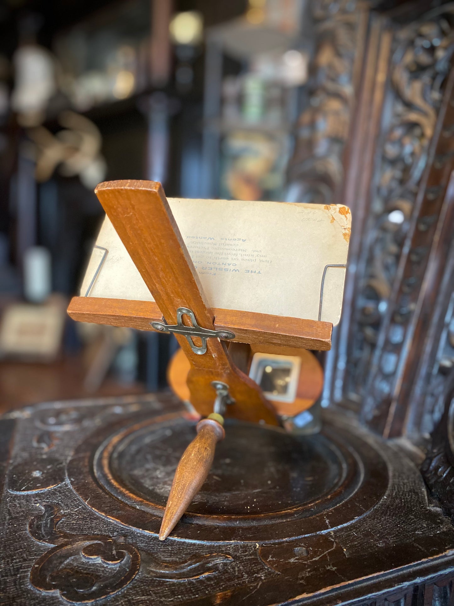 Antique Stereoscope with Set of 3D Photograph Viewing Cards