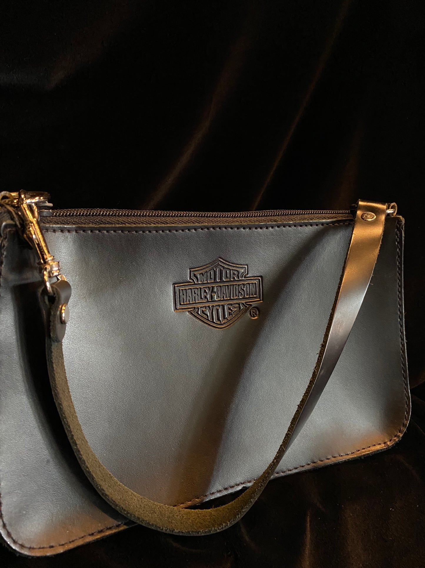 Black Leather Harley Davidson Mini Purse