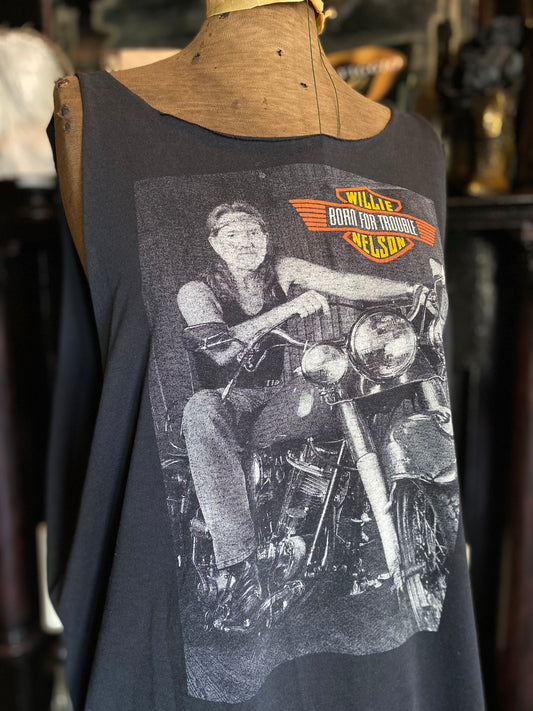 Vintage Willie Nelson “Born for Trouble/Sturgis ‘92” Sleeveless T-Shirt