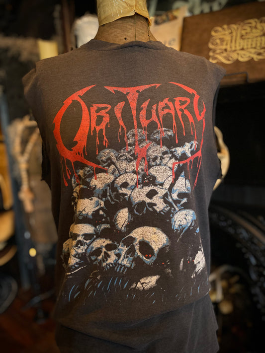 Vintage 1991 Obituary Cut-Off Sleeveless T-Shirt