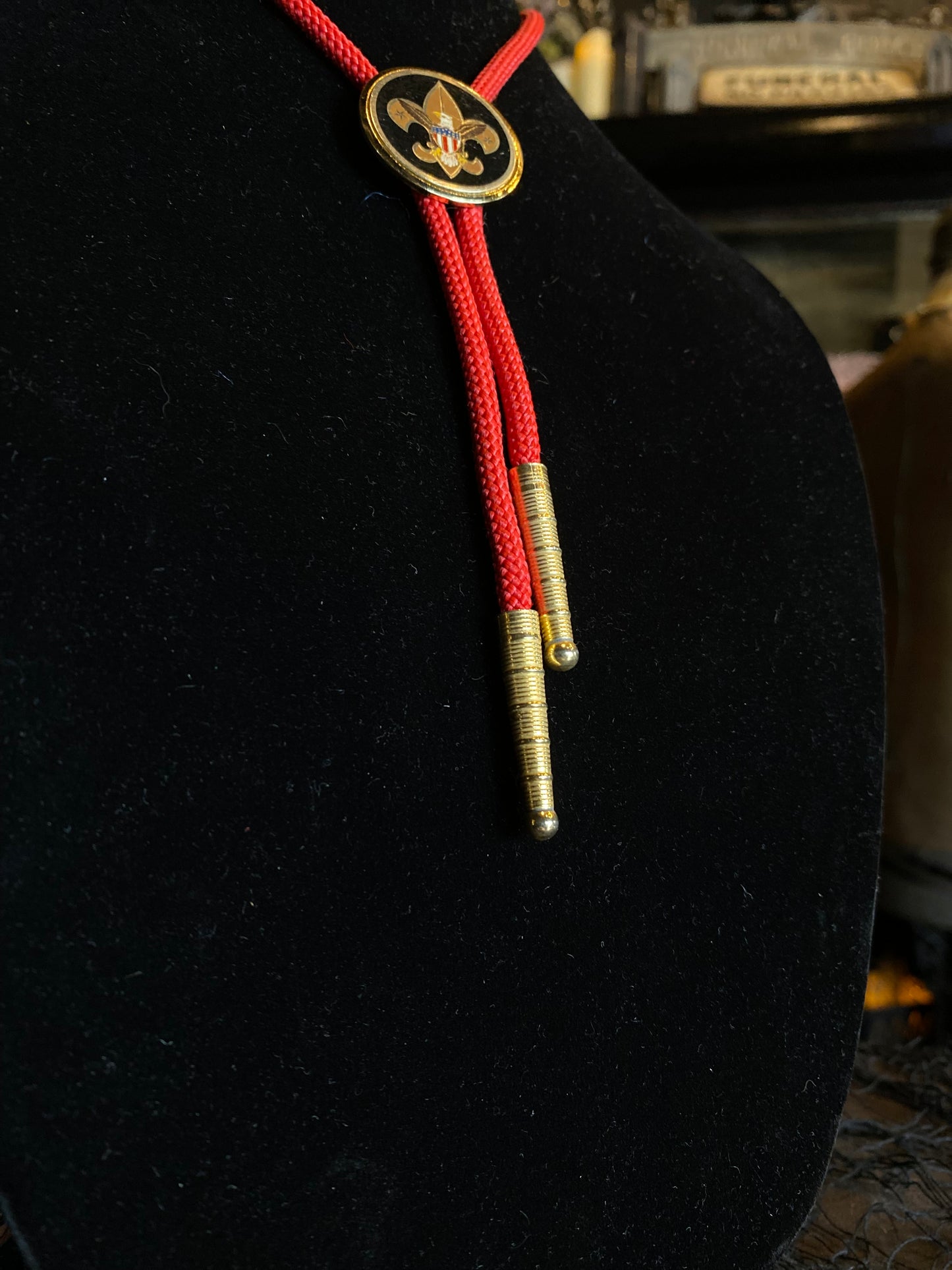 Boy Scouts of America Crest Red Bolo Tie