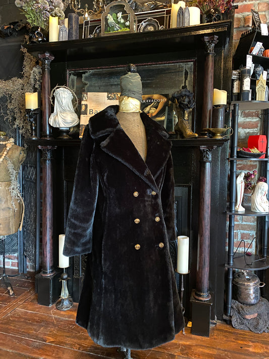 Fureal Vintage Black Fur Coat