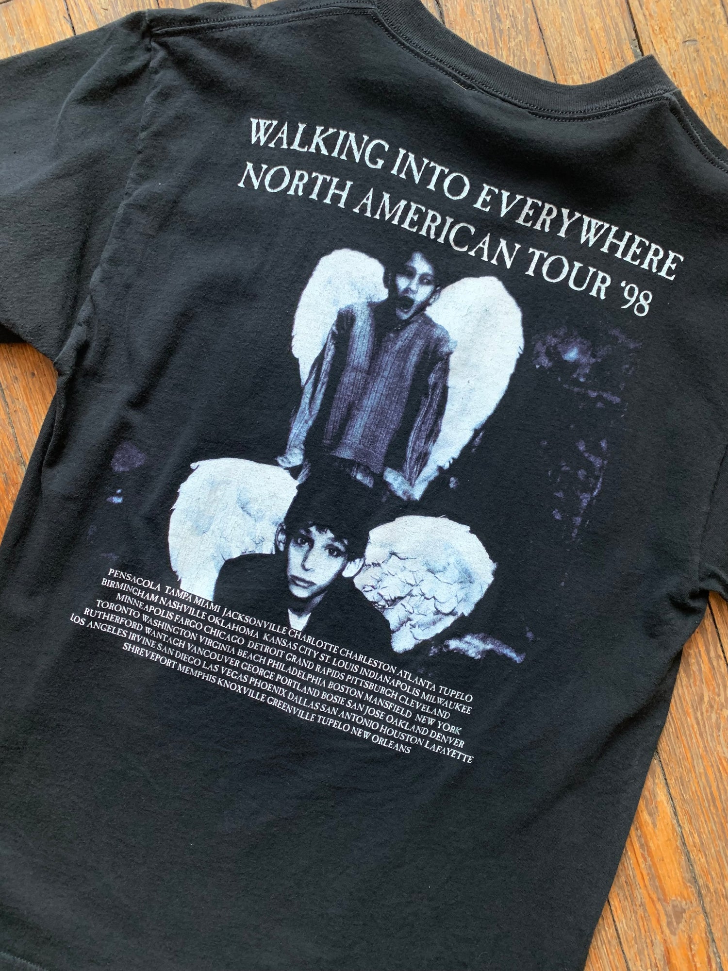 Vintage Jimmy Page & Robert Plant 98’ Walking Into Everywhere Tour T-S
