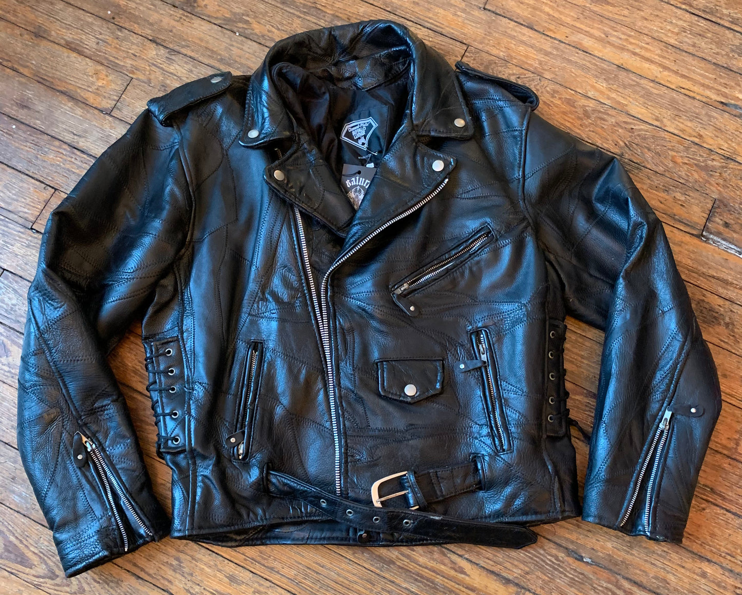 Patchwork Leather Biker Jacket - Ready to Wear